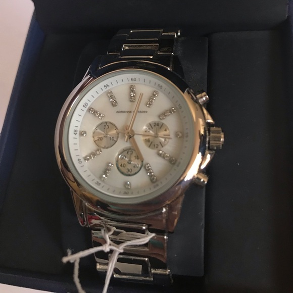 Adrienne Vittadini Crystal Chronograph Watch NEW - Picture 1 of 8